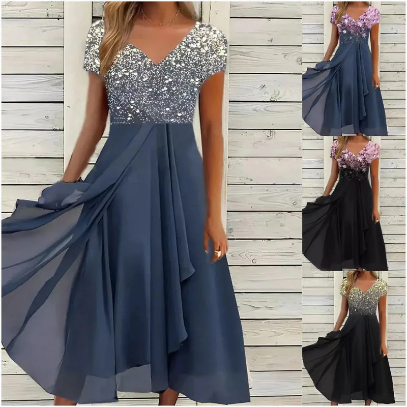 Halina - Robe Imprimée Élégante à Col V – Image 8
