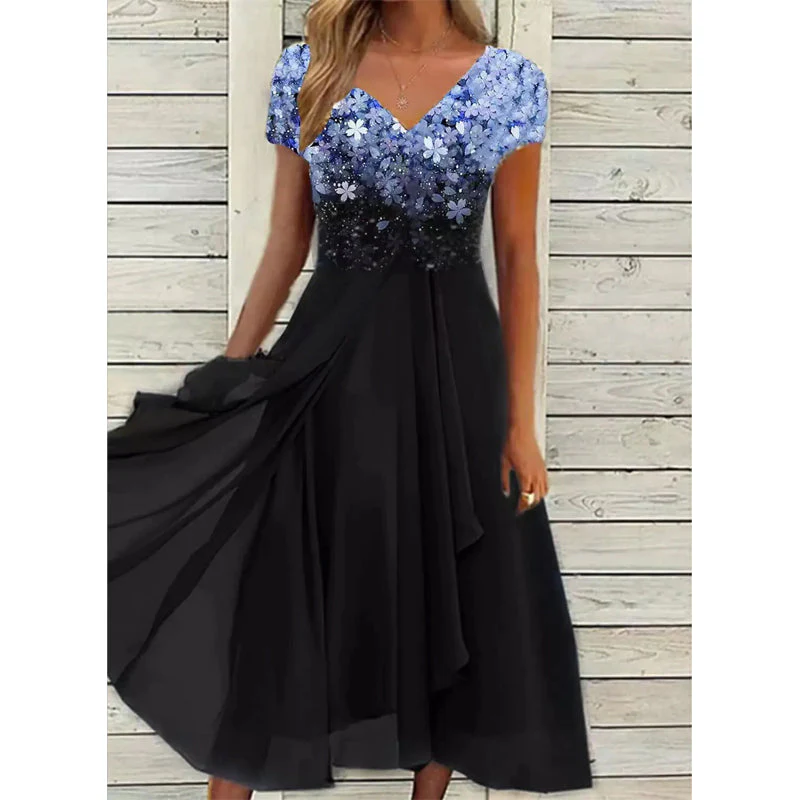 Halina - Robe Imprimée Élégante à Col V – Image 3