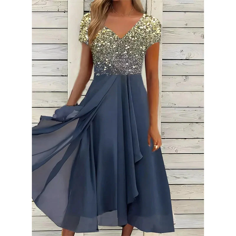 Halina - Robe Imprimée Élégante à Col V – Image 5