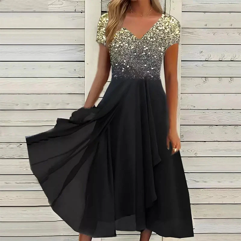 Halina - Robe Imprimée Élégante à Col V – Image 4