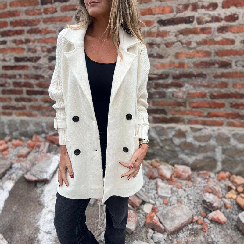 Lunelora - Manteau Mi-Long Élégant à Double Boutonnage – Image 6