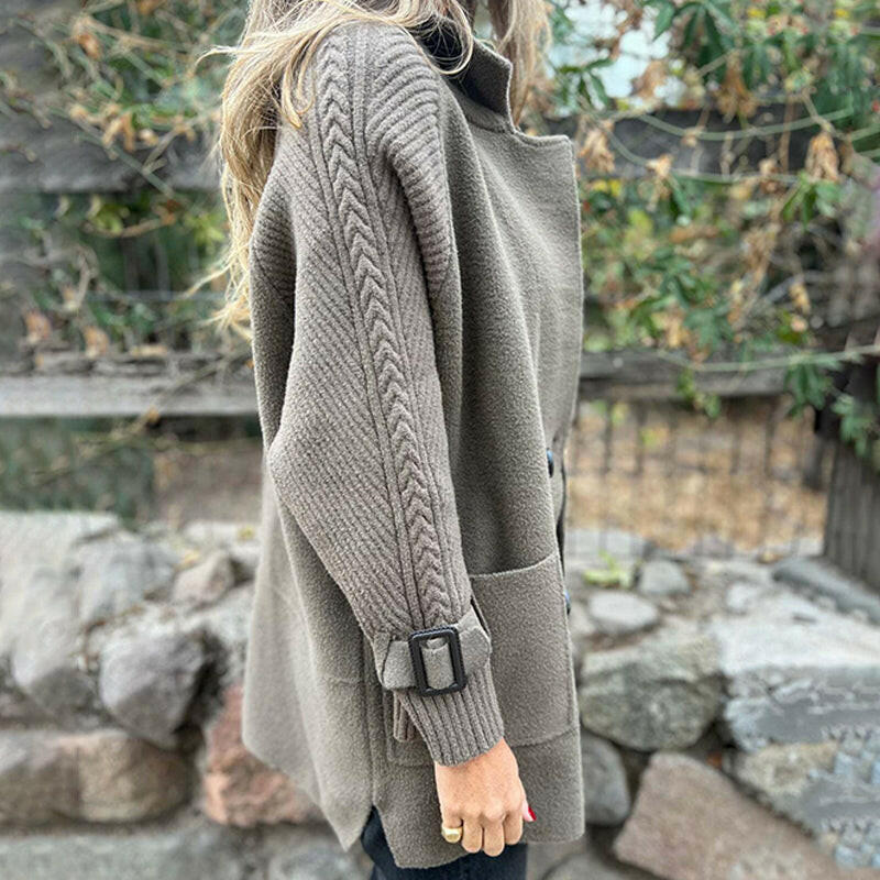 Lunelora - Manteau Mi-Long Élégant à Double Boutonnage – Image 5
