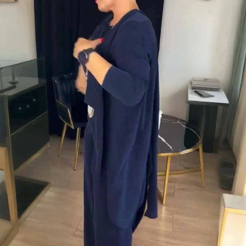 Erisandra™ - Ensemble 3 pièces élégant avec cardigan long, top et pantalon – Image 6
